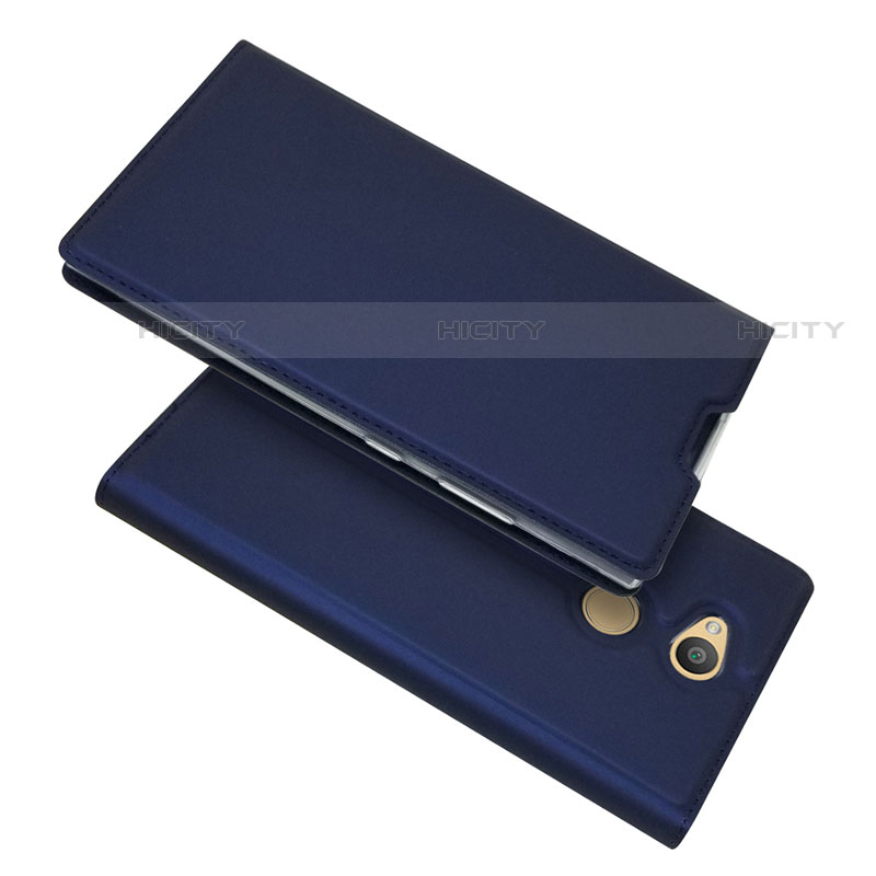 Handytasche Stand Schutzhülle Leder Hülle für Sony Xperia L2 Blau Plus
