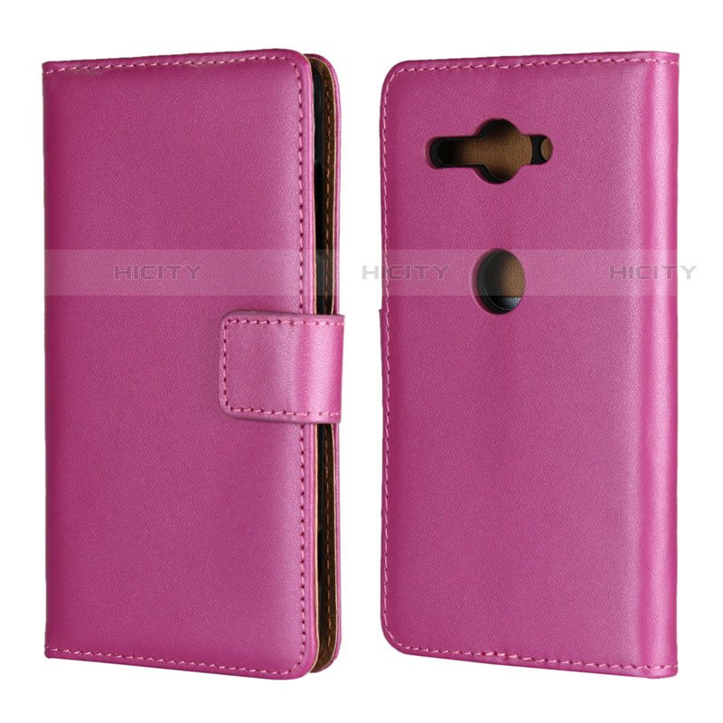 Handytasche Stand Schutzhülle Leder Hülle für Sony Xperia XZ2 Compact Pink
