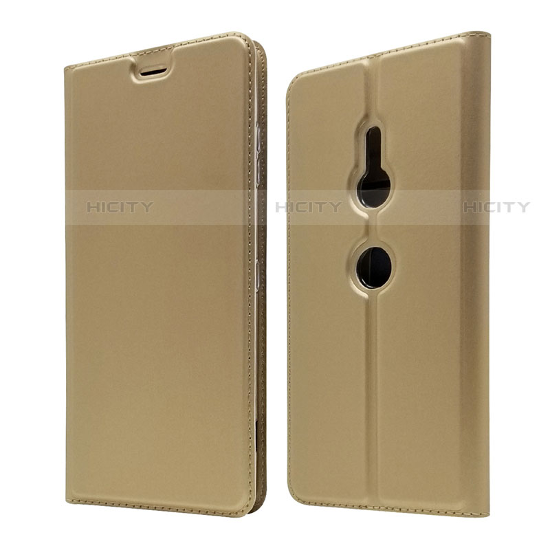 Handytasche Stand Schutzhülle Leder Hülle für Sony Xperia XZ3 Gold