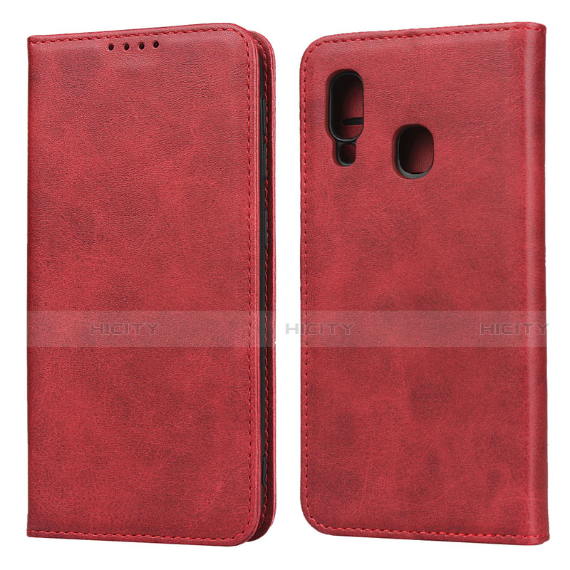 Handytasche Stand Schutzhülle Leder Hülle L01 für Samsung Galaxy A20e Rot