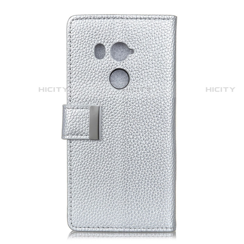 Handytasche Stand Schutzhülle Leder Hülle L02 für HTC U11 Eyes Silber
