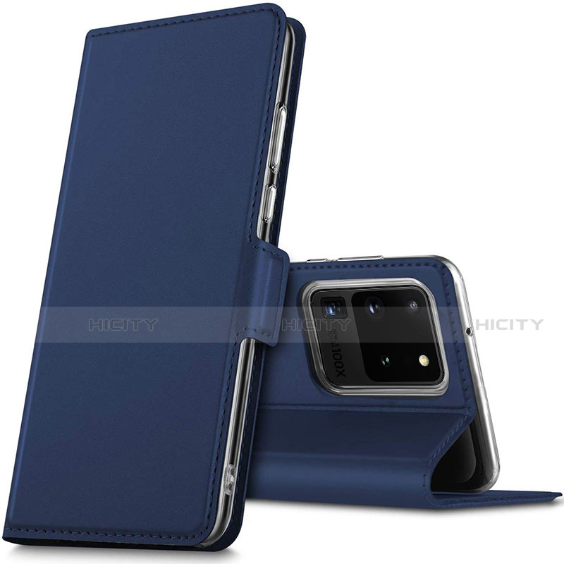 Handytasche Stand Schutzhülle Leder Hülle L02 für Samsung Galaxy S20 Ultra 5G Blau