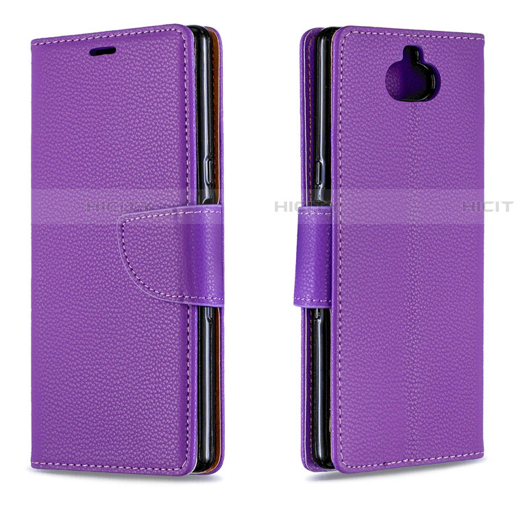 Handytasche Stand Schutzhülle Leder Hülle L02 für Sony Xperia 10 Violett Plus