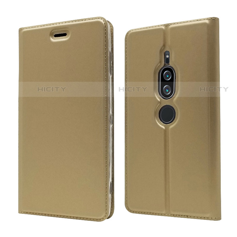Handytasche Stand Schutzhülle Leder Hülle L03 für Sony Xperia XZ2 Premium Gold Plus