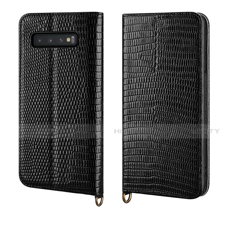 Handytasche Stand Schutzhülle Leder Hülle P04 für Samsung Galaxy S10 groß