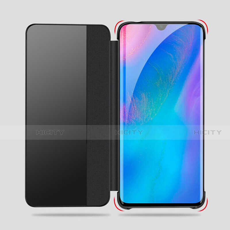 Handytasche Stand Schutzhülle Leder Hülle T01 für Huawei P30 groß