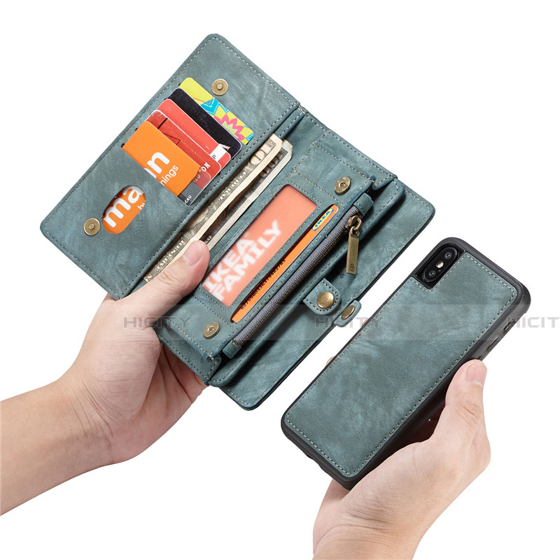 Handytasche Stand Schutzhülle Leder Hülle T03 für Apple iPhone X groß