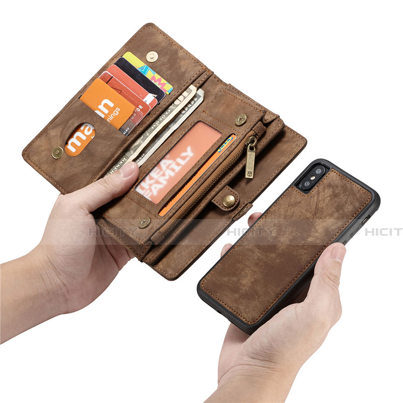 Handytasche Stand Schutzhülle Leder Hülle T03 für Apple iPhone X