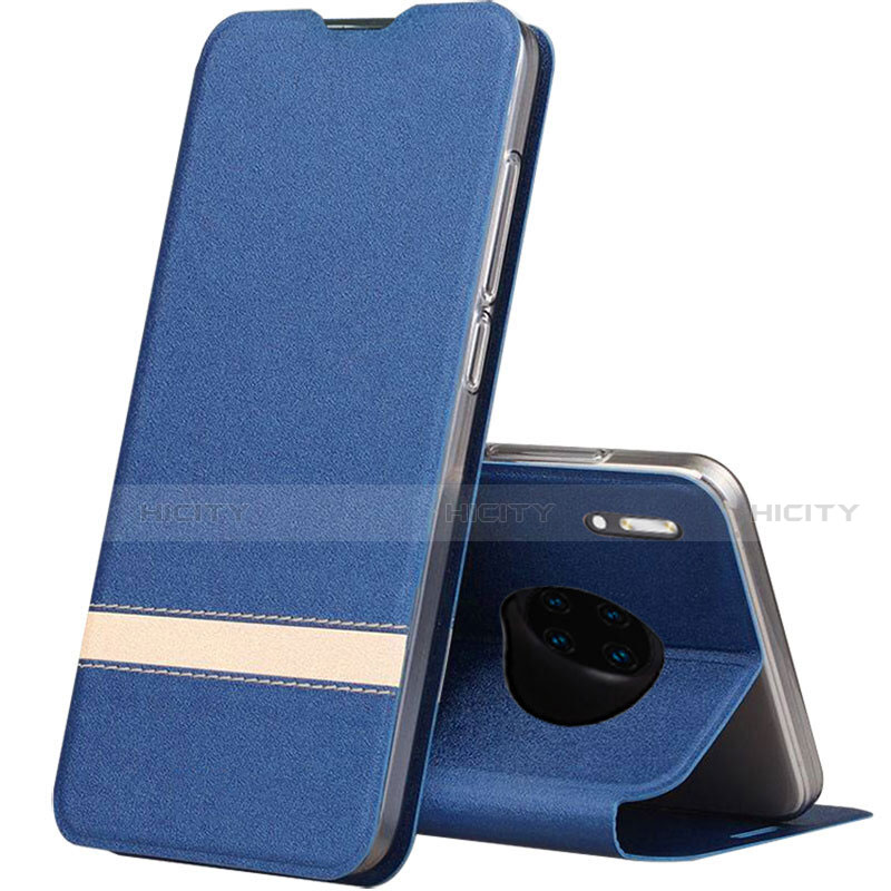 Handytasche Stand Schutzhülle Leder Hülle T12 für Huawei Mate 30 Pro 5G Blau