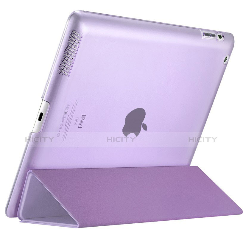 Handytasche Stand Schutzhülle Leder L01 für Apple iPad 3 Violett groß