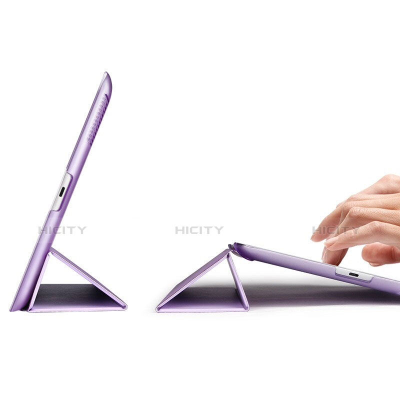 Handytasche Stand Schutzhülle Leder L01 für Apple iPad 3 Violett groß