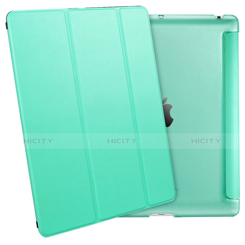 Handytasche Stand Schutzhülle Leder L01 für Apple iPad 4 Grün groß