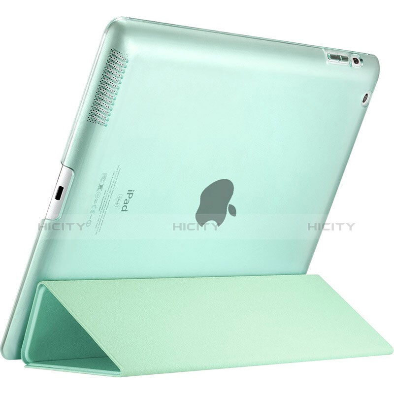 Handytasche Stand Schutzhülle Leder L01 für Apple iPad 4 Grün groß