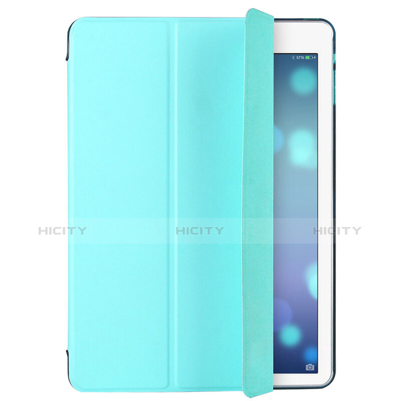 Handytasche Stand Schutzhülle Leder L01 für Apple iPad Air Hellblau groß