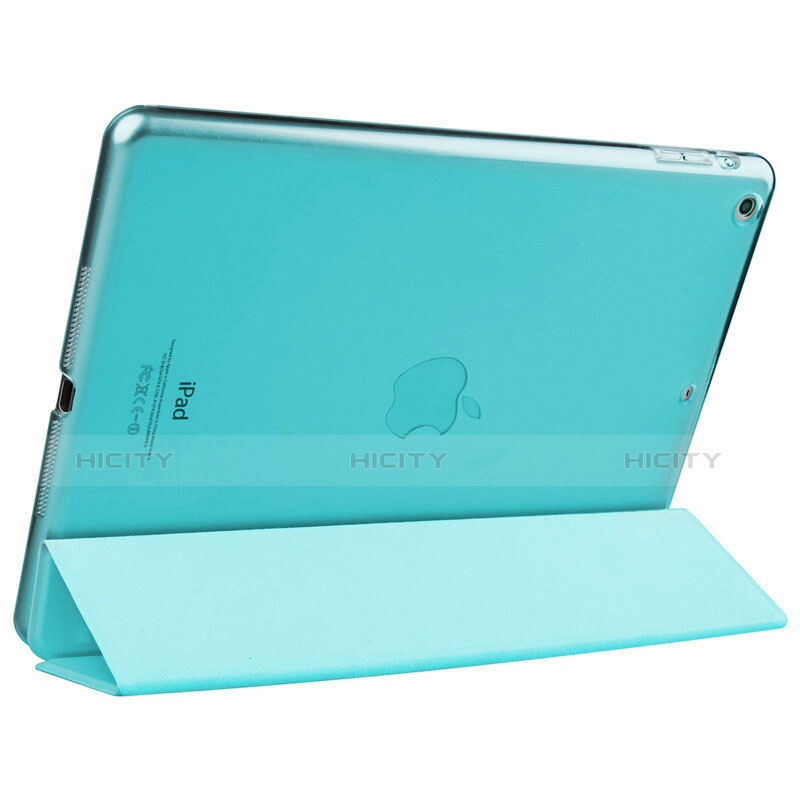 Handytasche Stand Schutzhülle Leder L01 für Apple iPad Air Hellblau groß