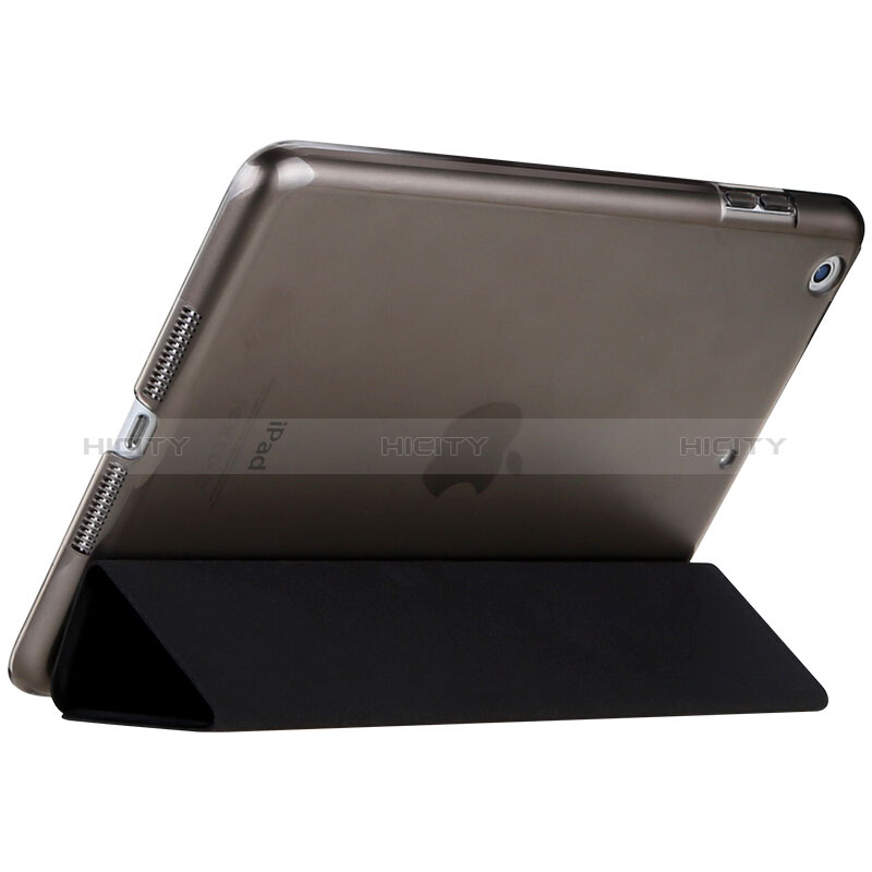 Handytasche Stand Schutzhülle Leder L01 für Apple New iPad 9.7 (2018) Schwarz groß