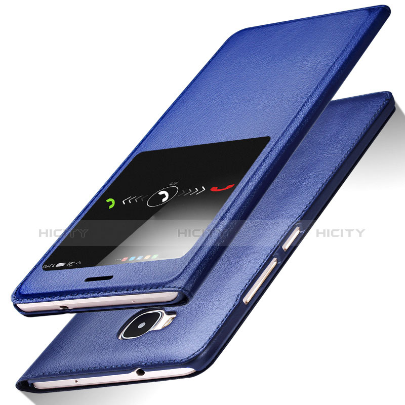 Handytasche Stand Schutzhülle Leder L01 für Huawei G7 Plus Blau Plus