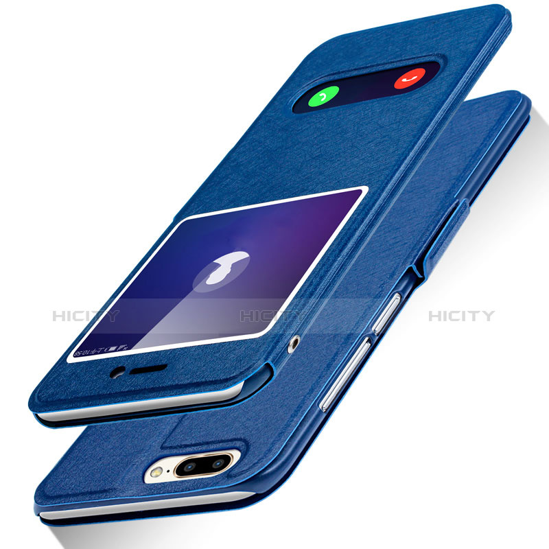 Handytasche Stand Schutzhülle Leder L01 für Huawei Honor 9 Lite Blau Plus