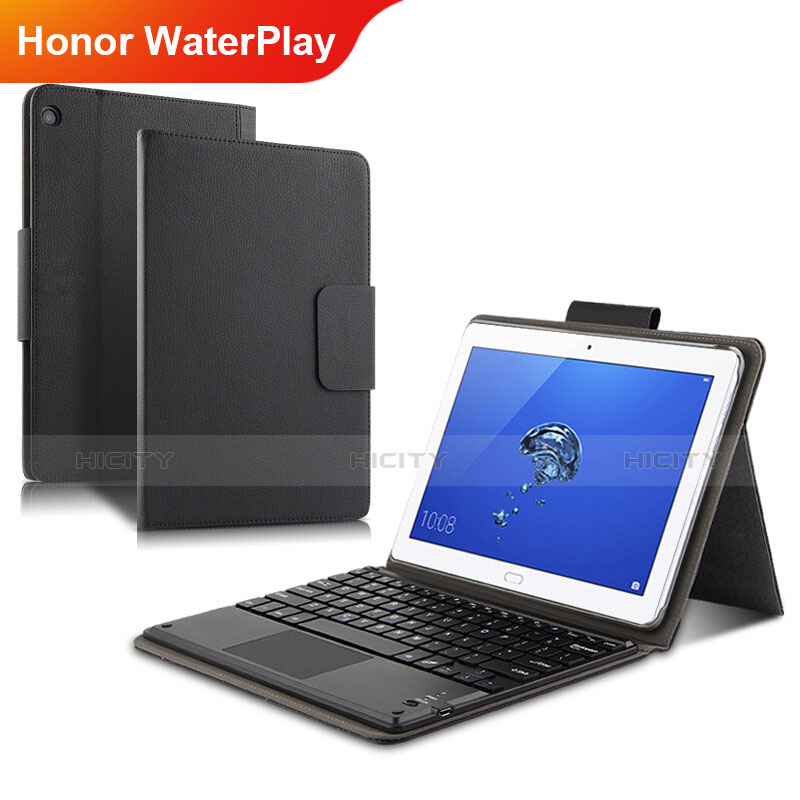 Handytasche Stand Schutzhülle Leder L01 für Huawei Honor WaterPlay 10.1 HDN-W09 Schwarz