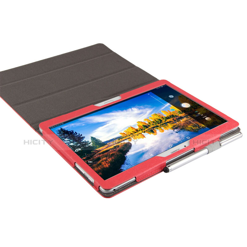 Handytasche Stand Schutzhülle Leder L01 für Huawei MediaPad M2 10.0 M2-A01 M2-A01W M2-A01L Rot