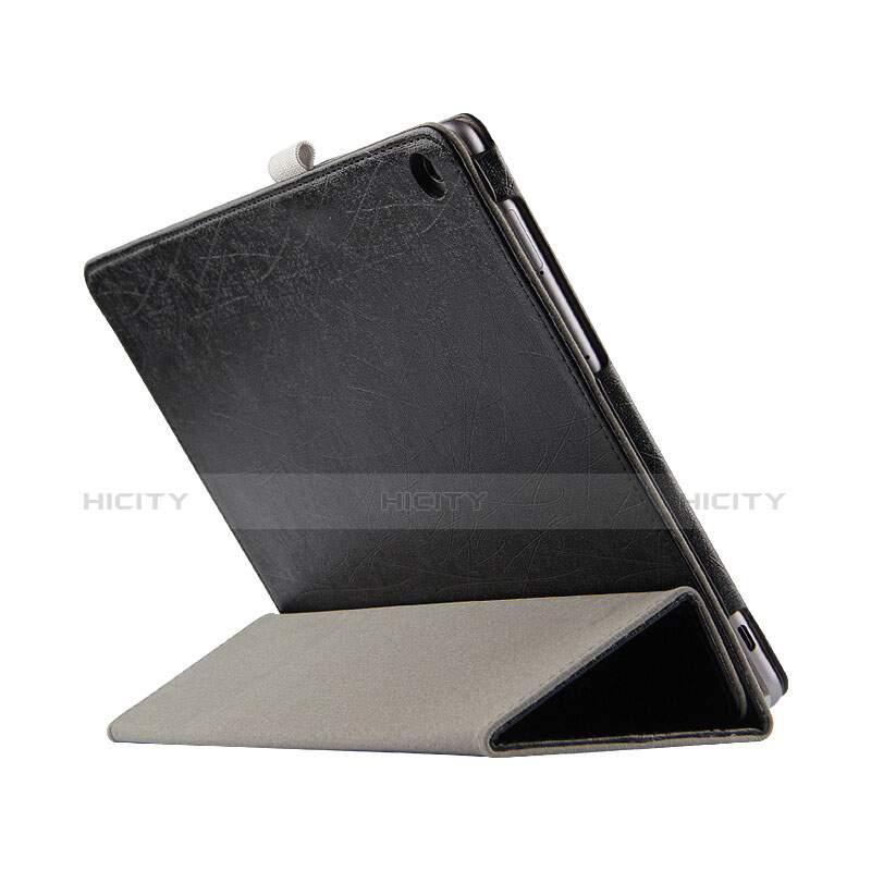 Handytasche Stand Schutzhülle Leder L01 für Huawei MediaPad M3 Lite 10.1 BAH-W09 Schwarz groß