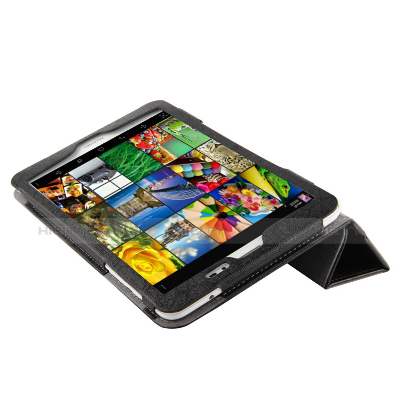 Handytasche Stand Schutzhülle Leder L01 für Huawei Mediapad T1 7.0 T1-701 T1-701U Schwarz groß