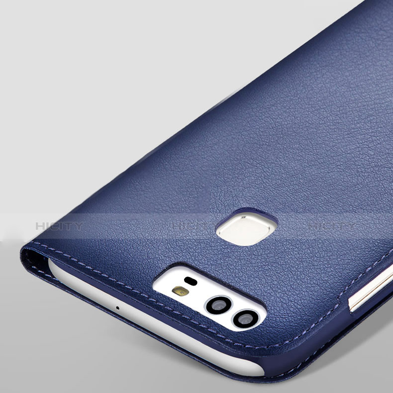 Handytasche Stand Schutzhülle Leder L01 für Huawei P9 Plus Blau