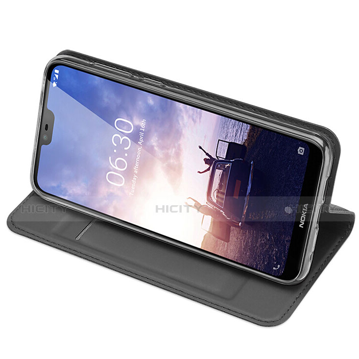 Handytasche Stand Schutzhülle Leder L01 für Nokia 6.1 Plus groß