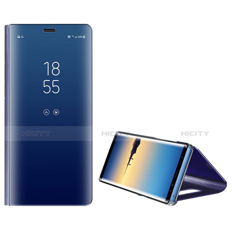 Handytasche Stand Schutzhülle Leder L01 für Samsung Galaxy Note 8 Blau