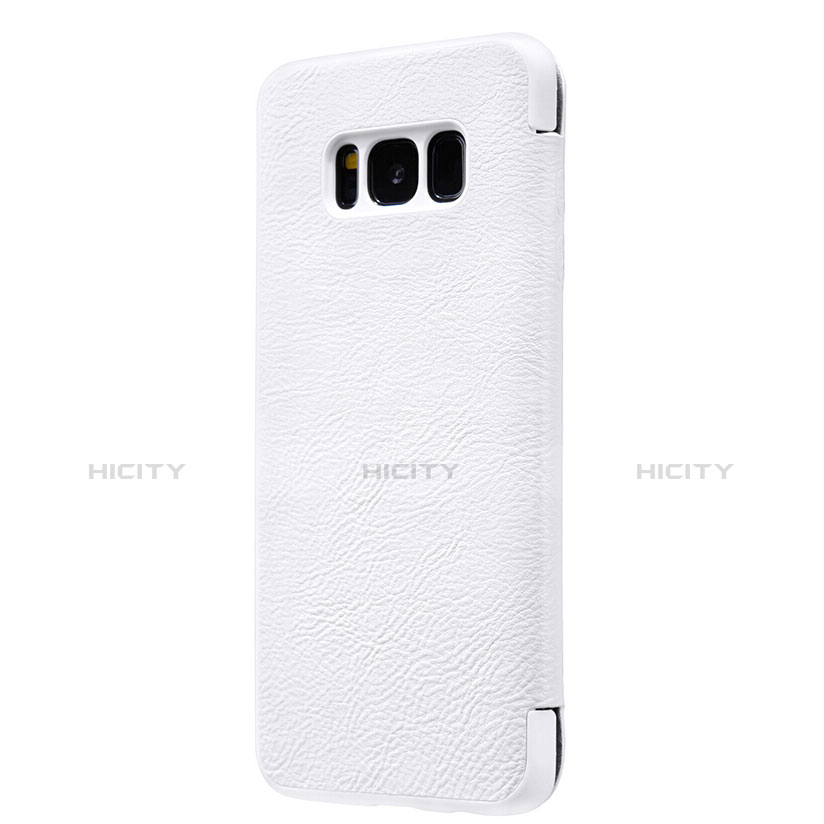 Handytasche Stand Schutzhülle Leder L01 für Samsung Galaxy S8 Weiß