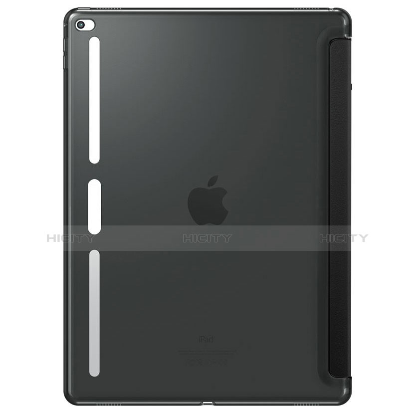 Handytasche Stand Schutzhülle Leder L02 für Apple iPad Pro 12.9 Schwarz groß
