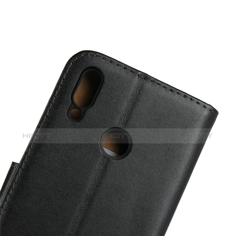 Handytasche Stand Schutzhülle Leder L02 für Huawei P Smart (2019) Schwarz groß