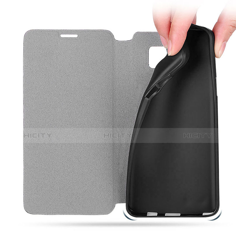 Handytasche Stand Schutzhülle Leder L02 für Samsung Galaxy Note 5 N9200 N920 N920F Schwarz groß