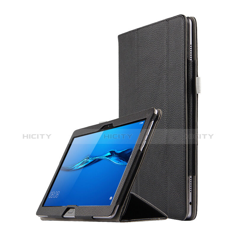 Handytasche Stand Schutzhülle Leder L03 für Huawei MediaPad M3 Lite 10.1 BAH-W09 Schwarz