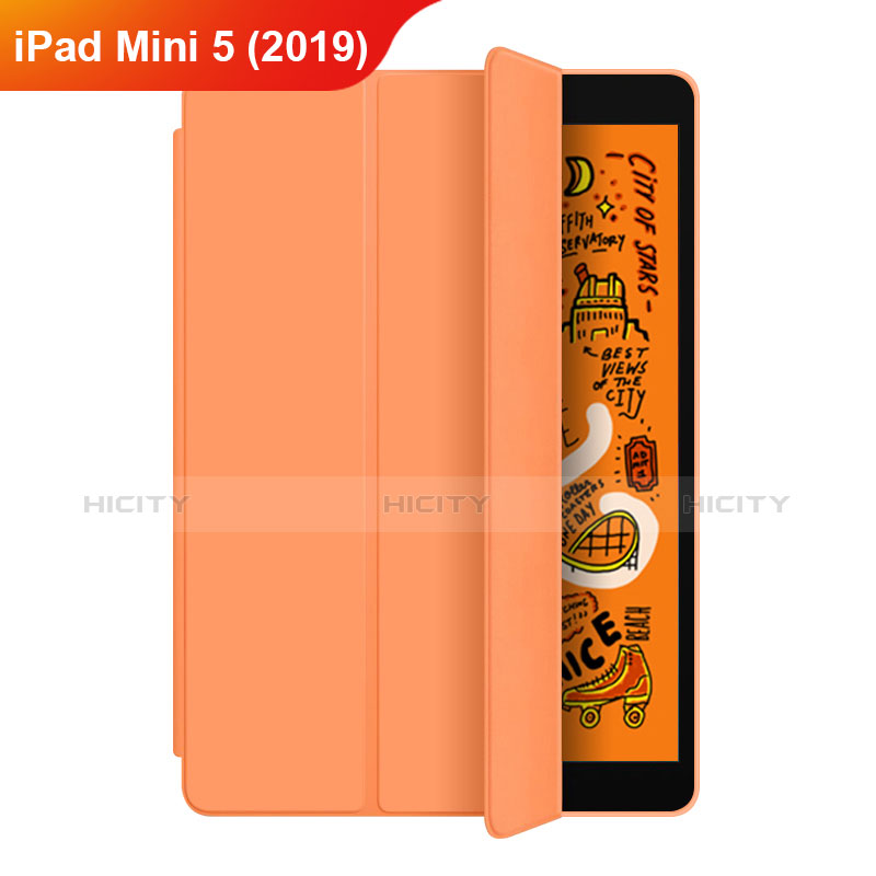 Handytasche Stand Schutzhülle Leder L04 für Apple iPad Mini 5 (2019) Orange