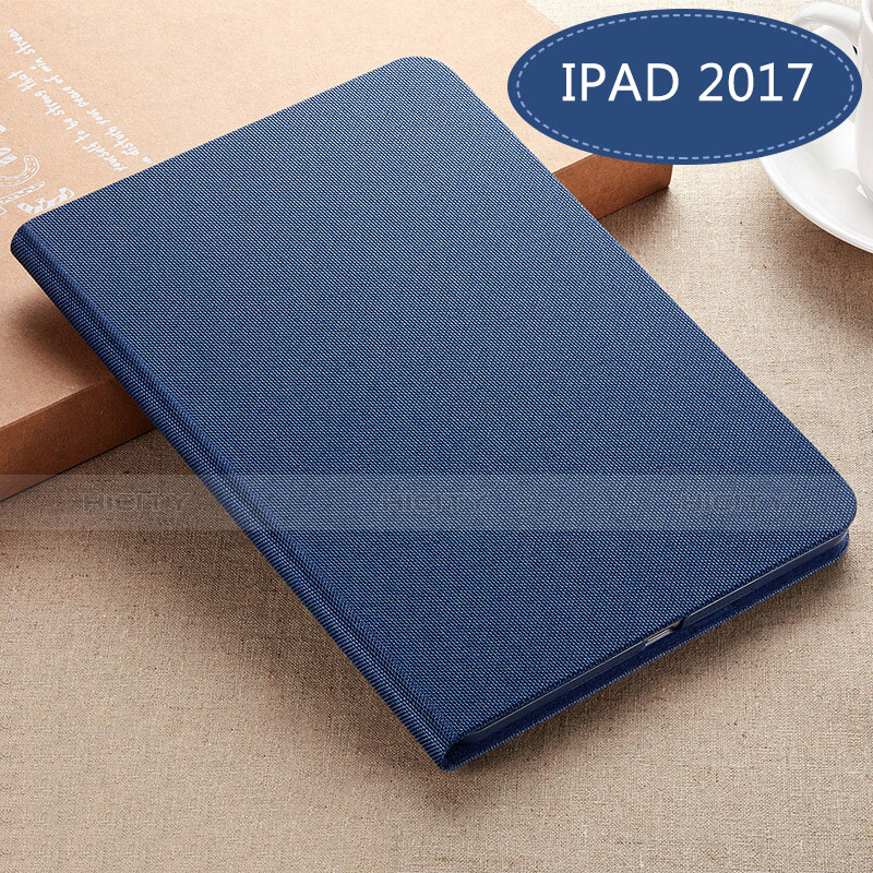 Handytasche Stand Schutzhülle Leder L04 für Apple New iPad 9.7 (2017) Blau