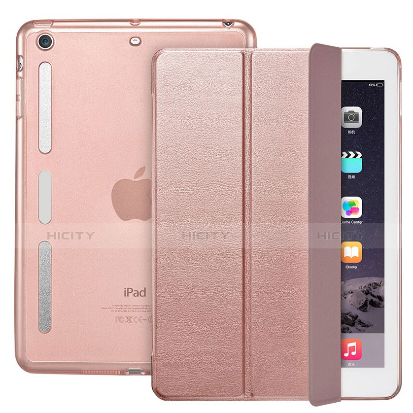 Handytasche Stand Schutzhülle Leder L05 für Apple iPad Mini Rosegold Plus