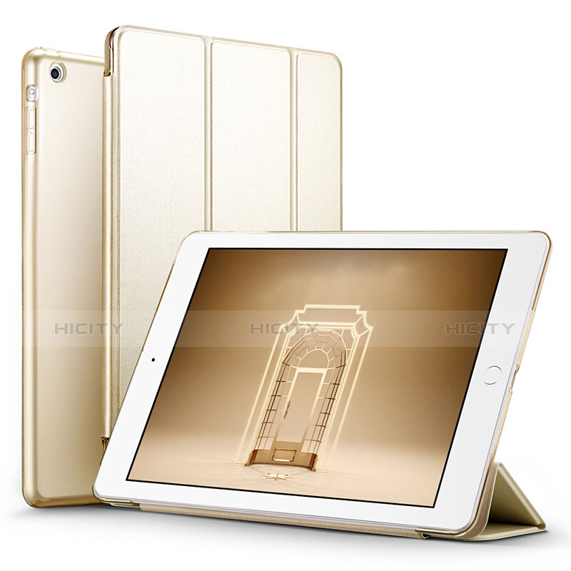 Handytasche Stand Schutzhülle Leder L06 für Apple iPad Mini 2 Gold Plus