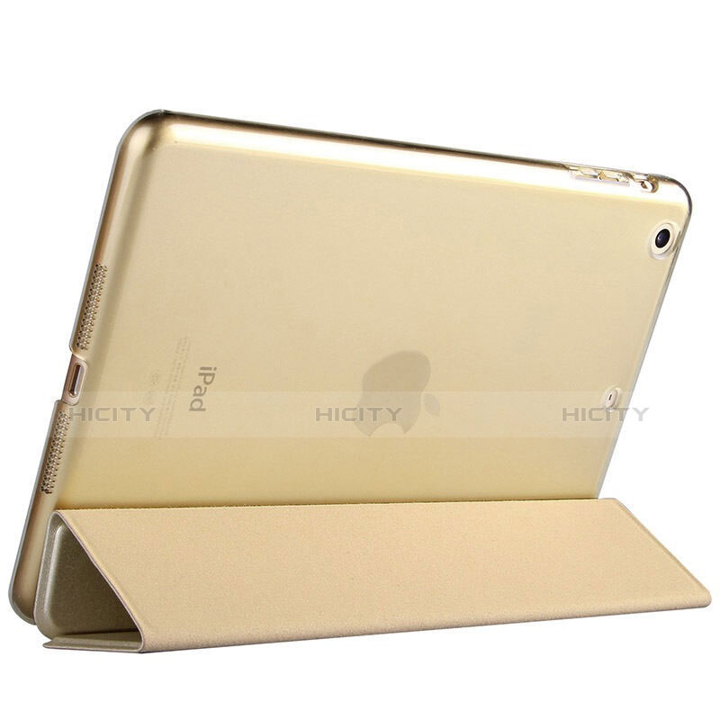 Handytasche Stand Schutzhülle Leder L06 für Apple iPad Mini 2 Gold groß