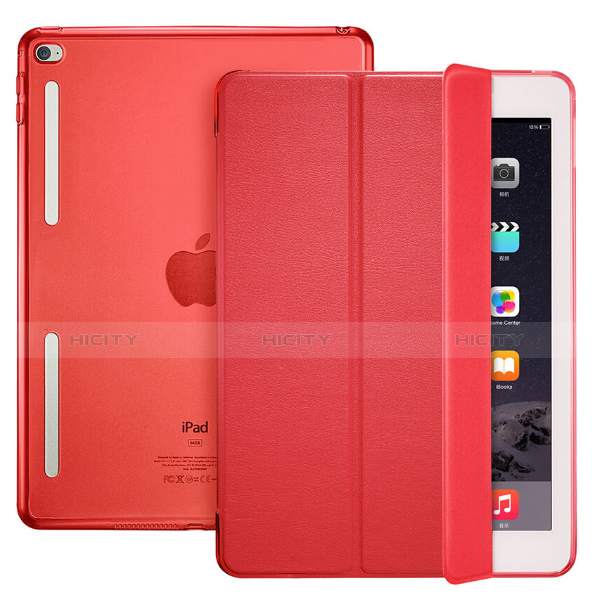 Handytasche Stand Schutzhülle Leder L06 für Apple iPad Mini 4 Rot Plus
