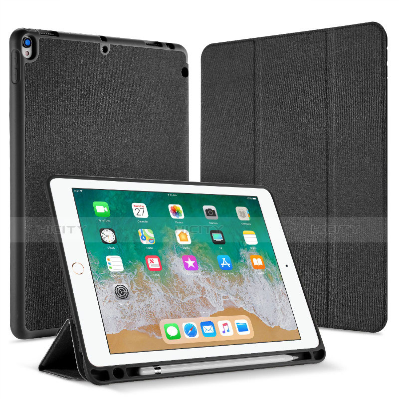 Handytasche Stand Schutzhülle Leder L07 für Apple iPad Pro 10.5 Schwarz