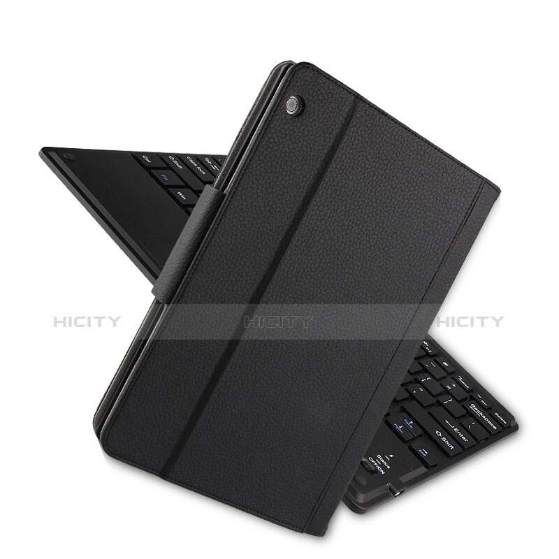 Handytasche Stand Schutzhülle Leder mit Tastatur für Huawei MediaPad M3 Lite 10.1 BAH-W09 Schwarz groß