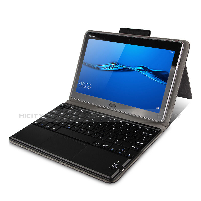 Handytasche Stand Schutzhülle Leder mit Tastatur für Huawei MediaPad M3 Lite 10.1 BAH-W09 Schwarz
