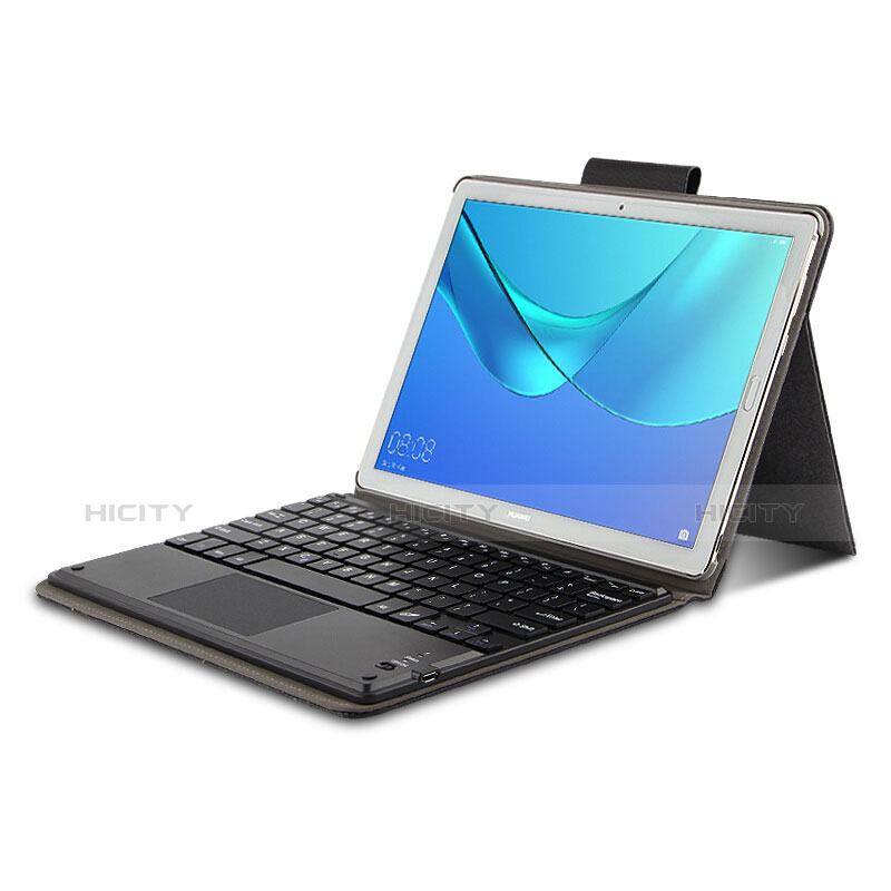 Handytasche Stand Schutzhülle Leder mit Tastatur für Huawei MediaPad M5 10.8 Schwarz