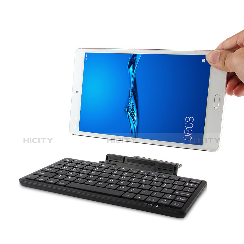 Handytasche Stand Schutzhülle Leder mit Tastatur L01 für Huawei MediaPad M5 10.8 Schwarz groß