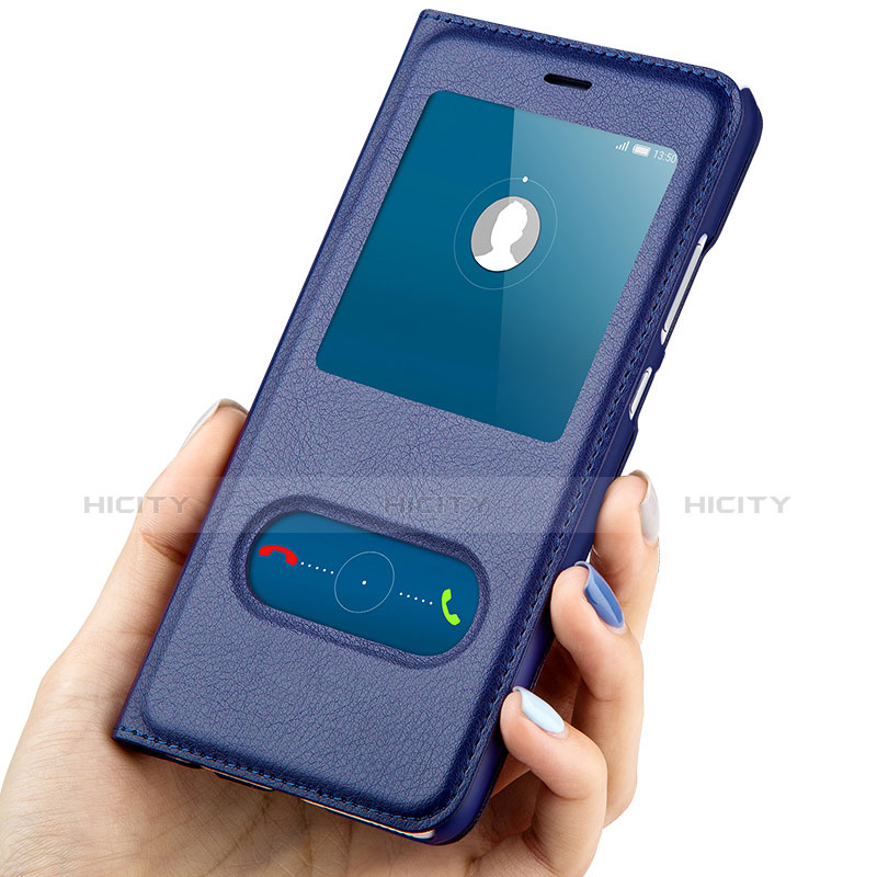 Handytasche Stand Schutzhülle Leder R01 für Huawei Honor 8 Lite Blau