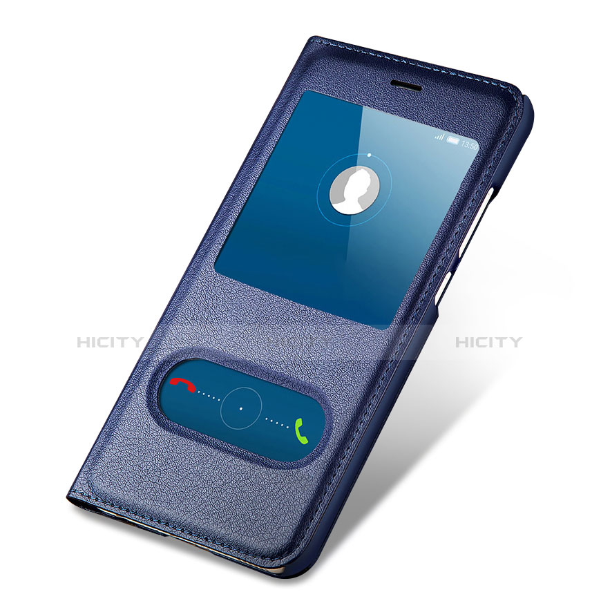 Handytasche Stand Schutzhülle Leder R01 für Huawei Honor 8 Lite Blau