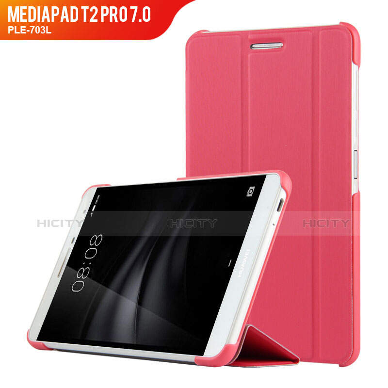 Handytasche Stand Schutzhülle Leder R01 für Huawei MediaPad T2 Pro 7.0 PLE-703L Pink Plus