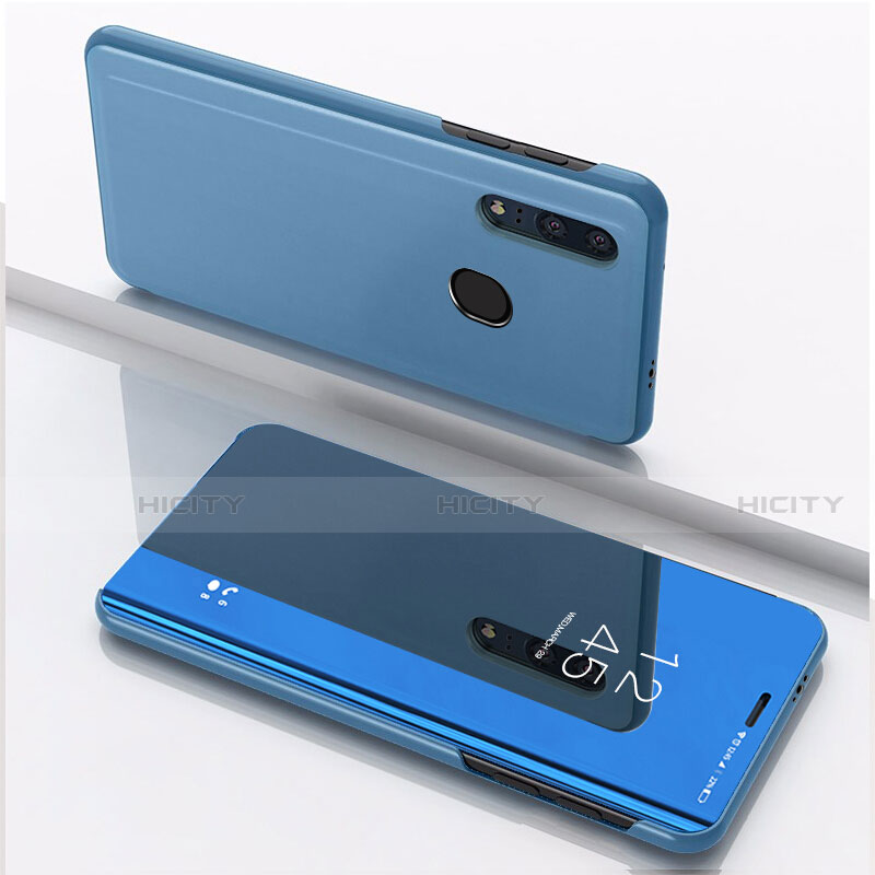 Handytasche Stand Schutzhülle Leder Rahmen Spiegel Tasche für Huawei Honor 20 Lite Blau