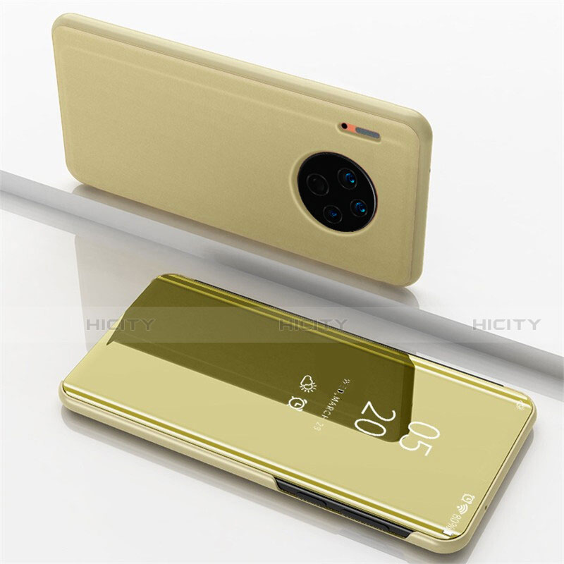 Handytasche Stand Schutzhülle Leder Rahmen Spiegel Tasche für Huawei Mate 30 Pro 5G Gold Plus